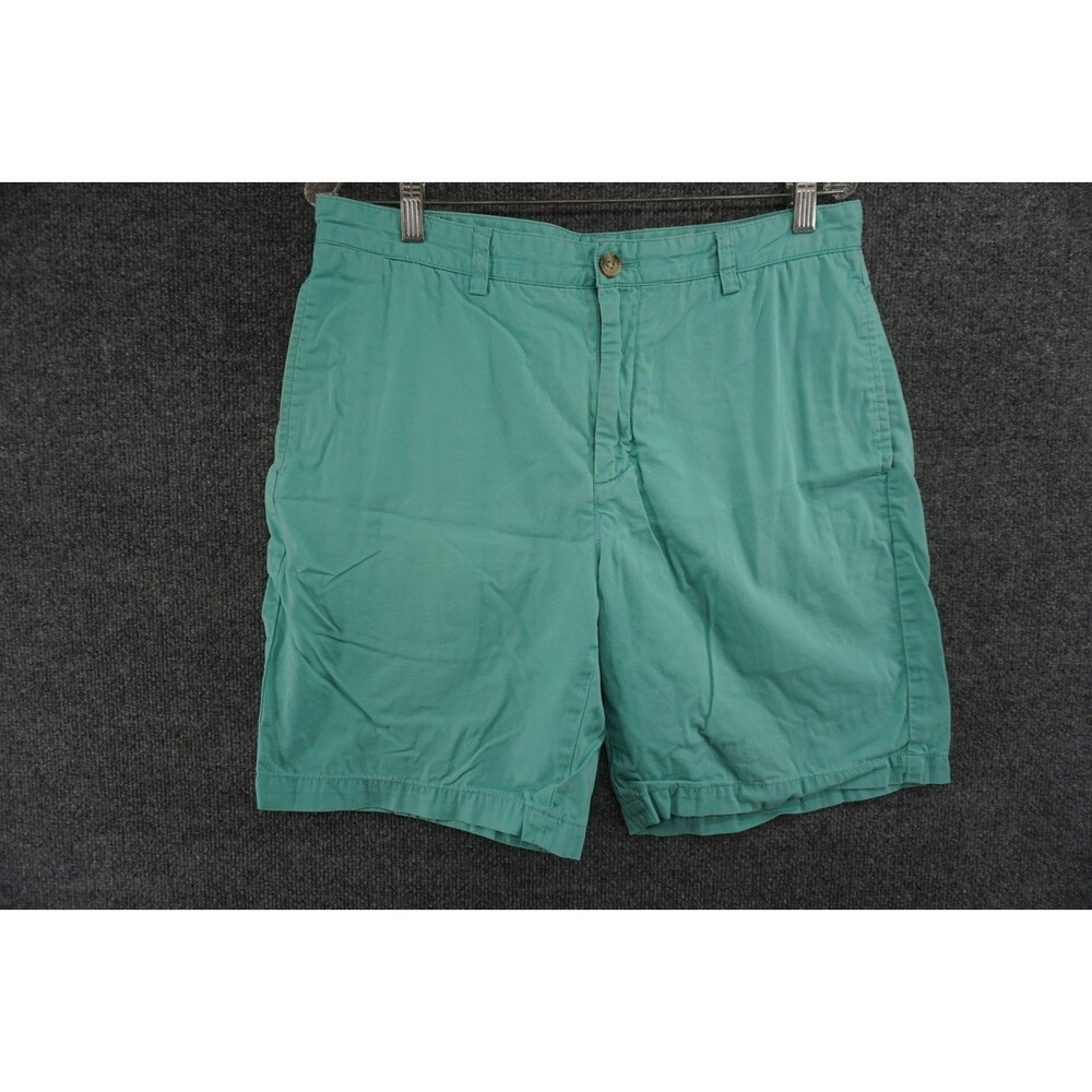 Vineyard Vines Club Shorts 9" Mens 33 Green Chino Flat Front Cotton